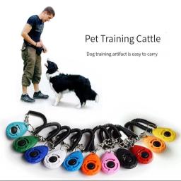 Clicker Plástico Portátil para Pet, Pulseira Ajustável Auxiliar, Dog Click Trainer, Cat Sound, Chaveiro Suprimentos, Novo - Image 1