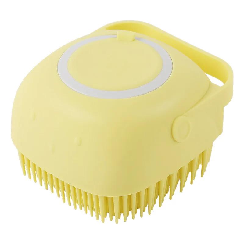Silicone Pet Bath Brush, Shampoo Dispenser para cães e gatos, Gentle Cat Massage Comb, Rubber Grooming Scrubber, Limpeza Profunda, 2 em 1 - Image 1