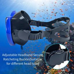 Máscara de snorkel óculos de natação treinamento de mergulho saia tubo silicone temperatura lente de vidro anti-vazamento anti-nevoeiro ampla vista alça ajustável - Image 5