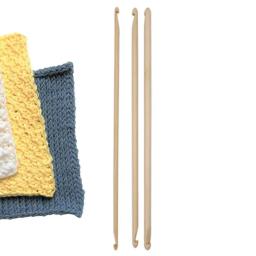 Double End Bamboo Tunisian Crochet Ganchos, Conjunto de agulhas de tricô, Artesanato de tecelagem ergonômico - Image 2