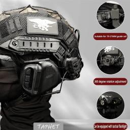 Auscultadores e óculos de alta definição táticos, Airsoft conjunto capacete, modelo de telescópio Dual-Pass, equipamento Cosplay faixa de tiro - Image 5