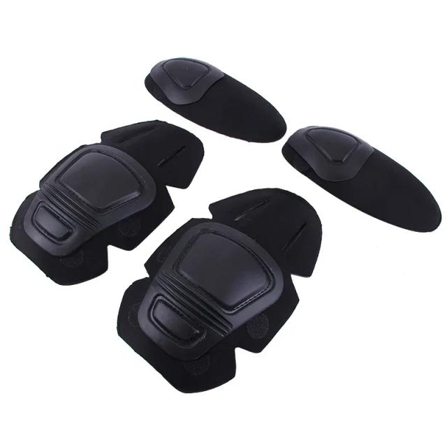 Almofada Tática Protetora de Joelho e Cotovelo para Paintball e Airsoft - Conjunto Completo com 2 Joelheiras e 2 Cotoveleiras para Uniforme de Combate e Caça