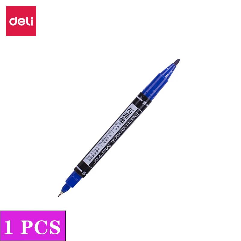 1/3 pçs/set marcadores permanentes de ponta dupla, ponta fina, (preto, azul, vermelho) tinta, 0.5mm-1mm papel cd vidro tecido pintura marcação - Image 1