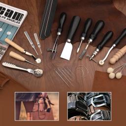 Fenrry-Ferramentas De Trabalho De Couro Com Borda Para Iniciantes, Ferramentas De Artesanato De Couro, Ferramentas De Costura De Skiver, 37PCs - Image 3