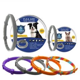 Coleira antipulgas ajustável para animais de estimação, carrapatos, mosquitos, ao ar livre, proteção de longo prazo, filhotes, gatos, cães, 8 meses, novos acessórios - Image 1