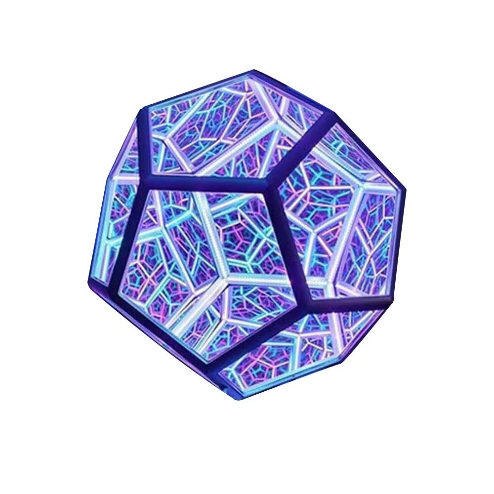 Creative Dodecahedron Art Lâmpada, Futebol colorido, Novidade Atmosfera Lâmpada, Acrílico USB, Decoração Home, Presente de aniversário - Image 1