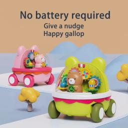 Crianças Urso Inércia Engrenagem Quebra-cabeça, Resistente a Queda, Brinquedo do carro dos desenhos animados, Presente para menino e menina, Nenhuma bateria necessária - Image 3