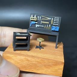 Mesa de Trabalho Miniatura Set Ferramentas Auto Repair Tool, Model Scene Acessórios, Tiro Ferramentas, Escala 1: 64 - Image 2