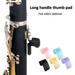 5 pçs silicone gel clarinete lidar com almofada de polegar preto tubo clarinete cor redonda alça longa polegar almofada woodwind manutenção acessórios - Image 1