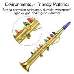 Clarinete com 8 teclas codificadas coloridas para crianças, instrumentos de sopro musicais, ABS ecologicamente correto, saxofone com mímica educacional precoce - Image 4