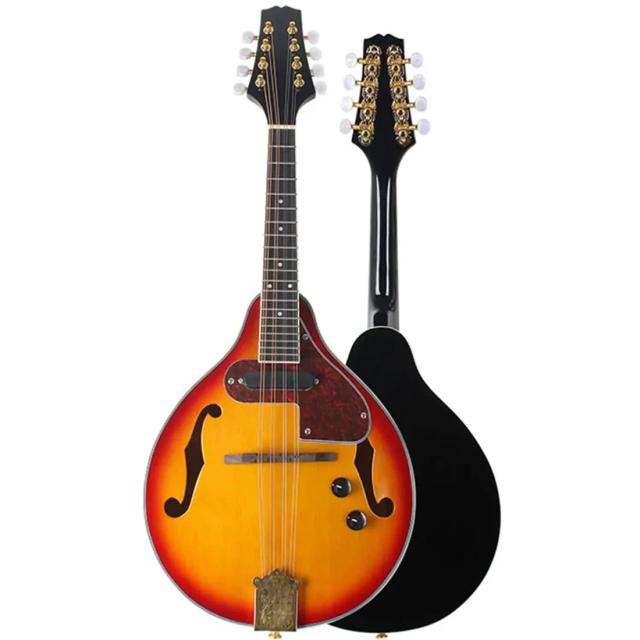 Bandolim Elétrico para Iniciantes com Estojo e Cordas - 8 Cordas, Ideal para Prática e Estilo Musical