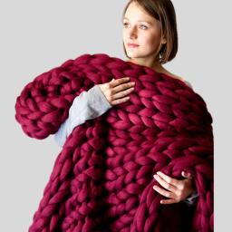 Fio De Lã Merino Macio, Braço Roving, Cobertor De Tricô, Fios Grossos Chunky, Malha De Mão, Crochê Giratório, Costura, DIY, 1000g por bola - Image 6