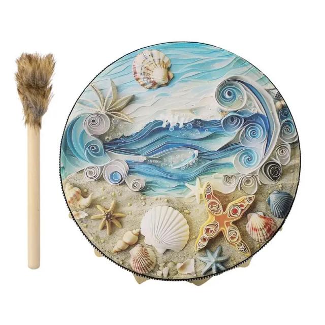 Tambor de Mão para Adultos: Instrumento de Percussão Ideal para Música, Meditação e Rituais com Baqueta Inclusa