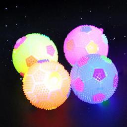 Brinquedo de bola led crianças luz led bouncy bola piscando futebol brilhante squeaky som brinquedo jardim jogo de praia brinquedos das crianças - Image 1