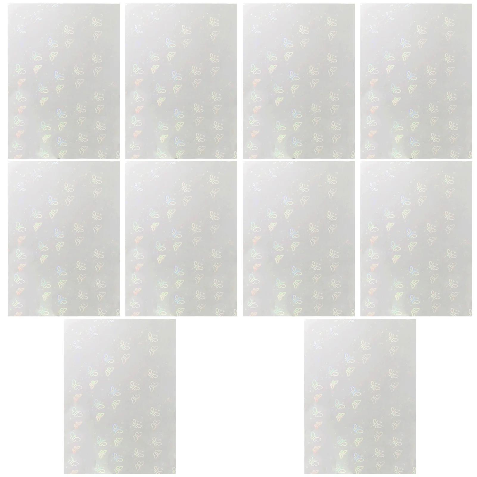 Vinil Holográfico Adesivo para Decoração, Artesanato DIY, Verlay Transparente, Laminação Janelas, Gráficos Scrapbooking, Tamanho A4, 10 Folhas - Image 1