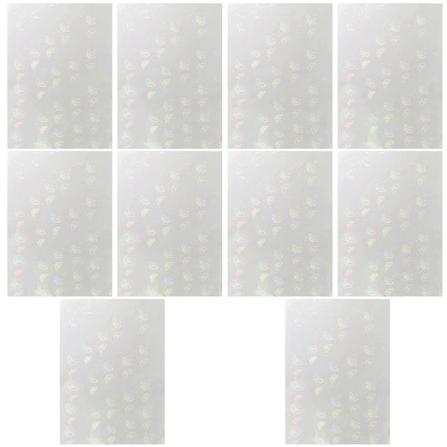 Vinil Holográfico Adesivo Transparente para Decoração e Artesanato DIY - Pacote com 10 Folhas A4 para Laminação de Janelas e Scrapbooking
