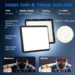Luz de vídeo LED com tripé profissional, controle remoto, painel regulável, iluminação, fotografia de estúdio, fotografia ao vivo, lâmpada de preenchimento - Image 3