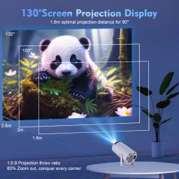 Projetor Magcubic Android 11 HY300 Pro 720P 4K 260ANSI AllwinnerH713 180 °   Projetor portátil externo flexível BT5.0 Home Cinema - Image 5