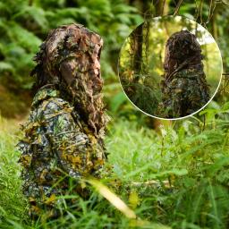Ghillie chapéu de camuflagem, frondoso, 3d, máscara facial completa, boné tático, peru camo, acessórios de caça - Image 6