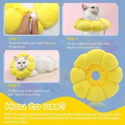 Colar Elizabeth ajustável para animais de estimação, Gatos após cirurgia, Cone protetor, Evitar lamber - Image 4