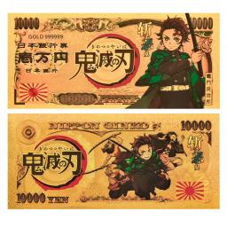 Anime japonês folha de ouro notas comemorativas, Demon Slayer, ouro 24K, arte cédula, colecionáveis para presentes de Natal, venda quente, 2023 - Image 4