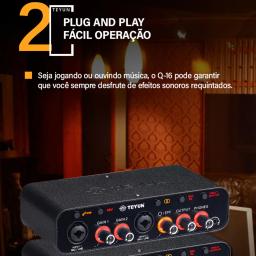 Teyun Q-26 interface de áudio placa de som com monitoramento guitarra elétrica gravação ao vivo placa de som profissional para estúdio cantando - Image 3