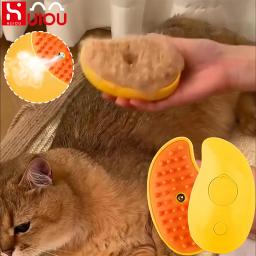 Escova elétrica para cães, Escova de cabelo de gato, 3 em 1 Dog Steamer Brush para massagem, Pet Grooming, Removendo os cabelos emaranhados e soltos - Image 1