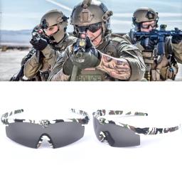 Óculos de Proteção Tricolor Airsoft Paintball, Proteção UV e Óculos Anti-embaciamento, Para jogos de tiro, caça, Bbs - Image 2