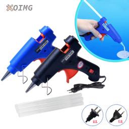 Oimg 20w pistola de cola quente mini pistolas industriais domésticas temperatura de calor ferramenta de reparo termoelétrico uso varas de cola de 7mm - Image 1