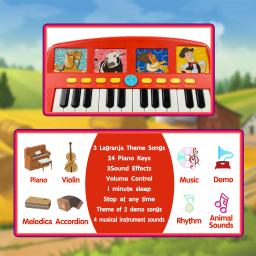 La Granja De Zenon Piano multifuncional para crianças infantis, instrumento musical, primeiros brinquedos educativos, fazenda, 24 teclas - Image 4