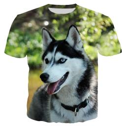 Engraçado Cão de Estimação Camisetas Husky Animal 3D Print Streetwear Homens Mulheres Moda Oversized Manga Curta T Shirt Crianças Tees Tops Roupas - Image 4