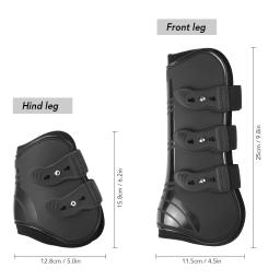 4 pçs botas de perna de cavalo ajustável frente traseira tendão da perna proteger equestre escudo do plutônio e neoprene de alta qualidade - Image 4