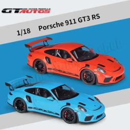 WELLY-Modelo de carro de liga fundida, Porsche 911, GT3 RS, carros miniatura colecionáveis, carros esportivos, presente de férias, GTA, 1:18 - Image 1