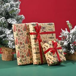 Presente de embrulho papel vento aniversário decoração do presente de natal feliz natal papel de embrulho diy saco de papel kraft presente de ano novo - Image 5