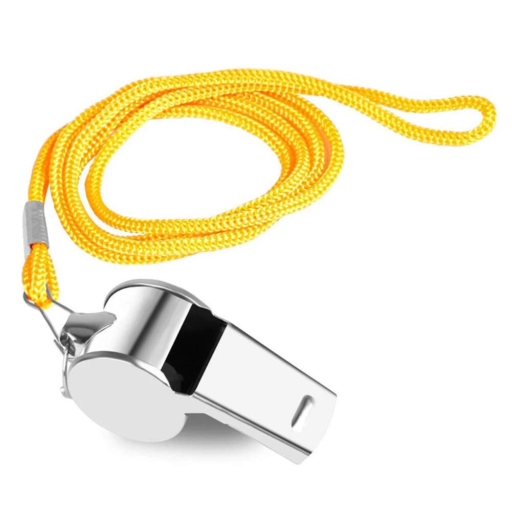 Apitos de árbitro de metal portátil com corda, apito esportivo extra alto, multiuso, futebol, futebol, basquete, treinamento - Image 1