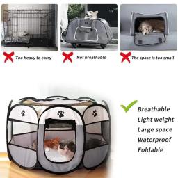Tenda dobrável octogonal, pano Oxford portátil, ninho de gato e cachorro, impermeável e resistente a riscos, mobiliário doméstico - Image 4