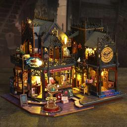 2014 novo diy grande casa de boneca caso de madeira móveis em miniatura casa de bonecas brinquedos para crianças presentes aniversário - Image 3