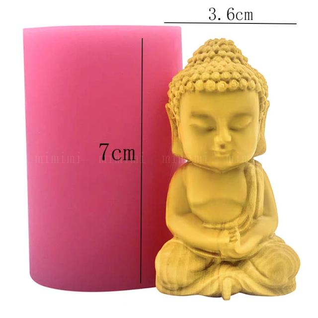 Molde de Silicone 3D para Escultura de Buda - Peça Decorativa em Gesso, Concreto e Resina Epóxi DIY
