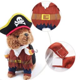 Terno pirata caribenho para gatos, Traje de Halloween, Roupas engraçadas de gato, Cosplay de cachorro, Vestuário de festa, Roupas de gatinho - Image 3