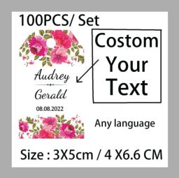 100 pçs etiquetas personalizadas diy artesanal/obrigado você artesanato pendurar tag com corda etiquetas presente embrulho suprimentos favores do casamento - Image 2