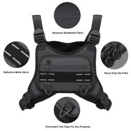 Resistente à água Sports Chest Bag, Pacote de peito dianteiro leve, Saco de colete com suporte de telefone embutido, Armazenamento extra - Image 3