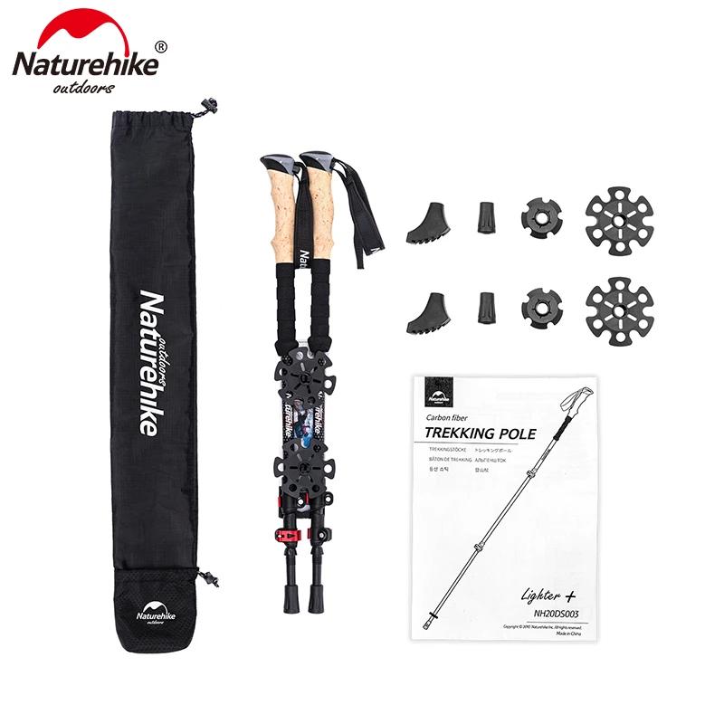 Naturehike bastao de caminhada bastão retrátil bastao retratil bastao trekking bastão de caminhada ultralight bastao de caminhada fibra de carbono bastão caminhada bengalas hiking escalada 2pcs trekking stick - Image 1