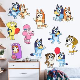 Auto-adesivo Bluey série adesivo de parede, Cartoon Anime, TV, Decoração de quarto infantil, adesivos - Image 1