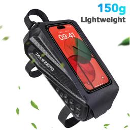 Newboler saco de bicicleta tela sensível ao toque à prova dwaterproof água ciclismo topo tubo dianteiro quadro mtb road bike saco 7.2 caso do telefone acessórios da bicicleta - Image 6