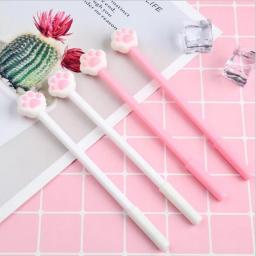 Gato bonito pata gel caneta com coração rosa, caneta assinatura, material de escritório, brinde promocional - Image 2