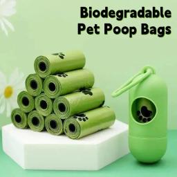 Saco de lixo biodegradável Pet, Sacos De Cocô De Cão, Bulk Biobase Scented Poo Bag, Sacos Degradáveis Cat Waste, Dog Dispenser Presentes, Novo - Image 3