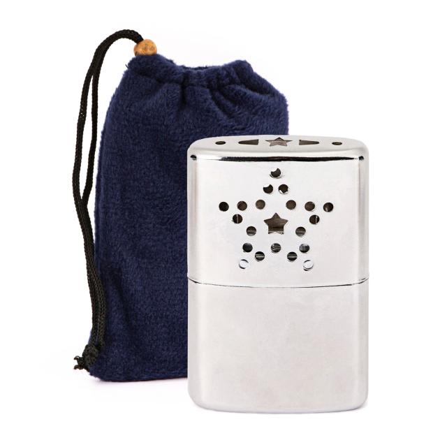 Aquecedor portátil de mão a combustível com bolsa reutilizável para pesca ao ar livre e aventuras de inverno