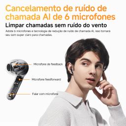 QCY HT10 AilyBuds Pro+ ANC Fone de ouvido sem fio Hi-Res Audio com LDAC Bluetooth 5.3 Fones De Ouvido 6 Mic AI HD Chamada Conexão Multiponto - Image 4