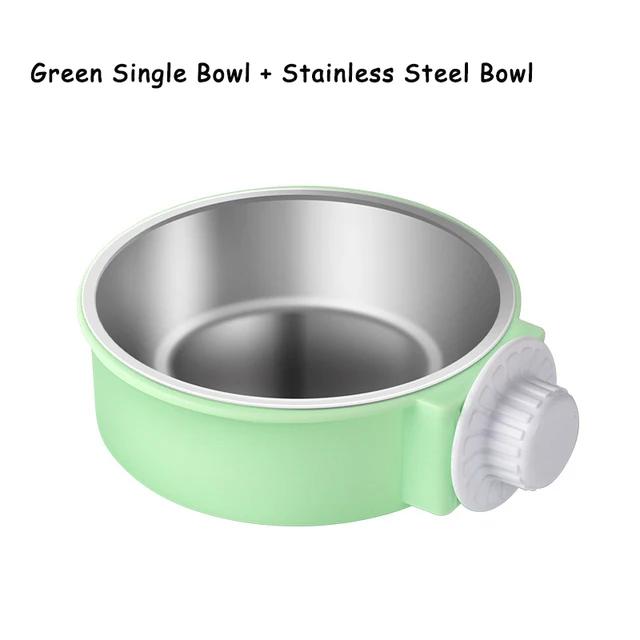 Alimentador Pendurado Antiderrapante de Aço Inoxidável para Gatos e Cães - Ideal para Água e Ração na Gaiola