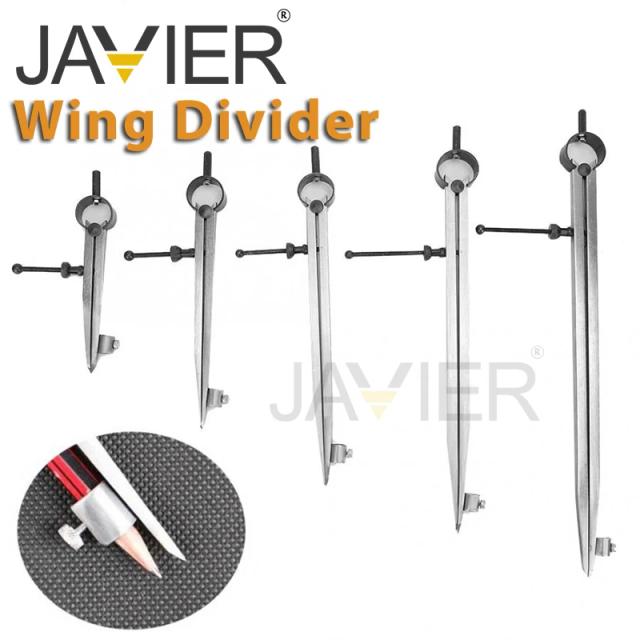 Compasso Ajustável de Calibres com Divisor de Asa - Ferramenta Rotativa para Desenho e Medidas Matemáticas